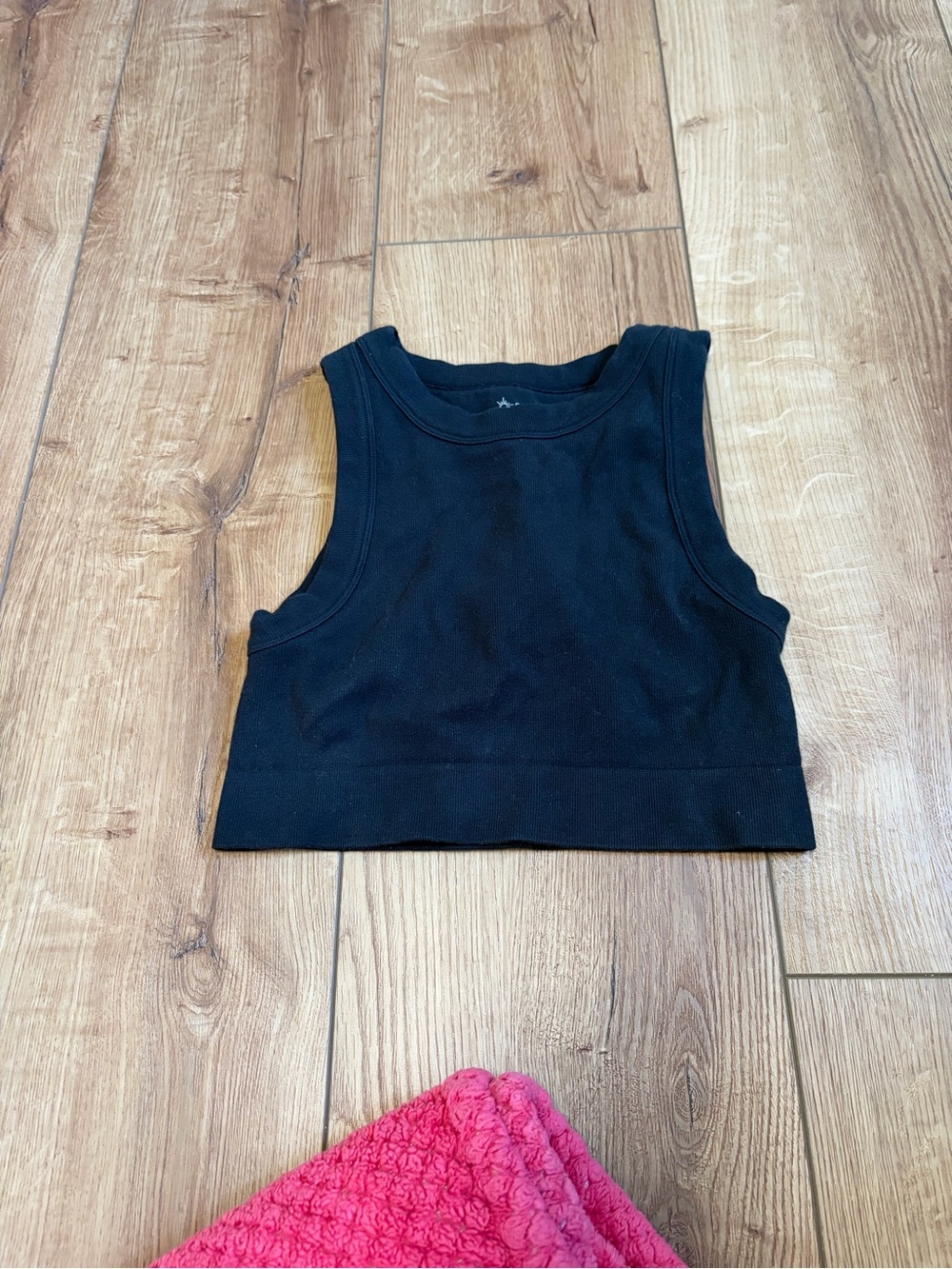 aerie Black Cropped Tank Top - Ribbed Sleeveless Crop